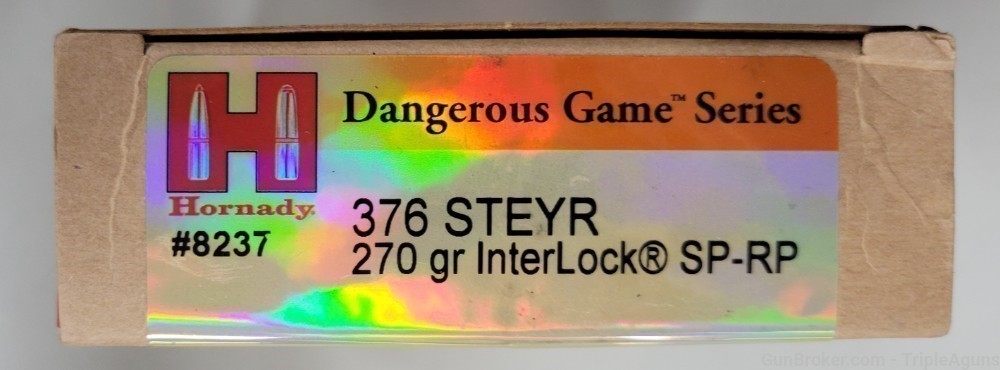 Hornady Dangerous Game 376 Steyr 270gr interlock sp-rp box of 20 8237 -img-0