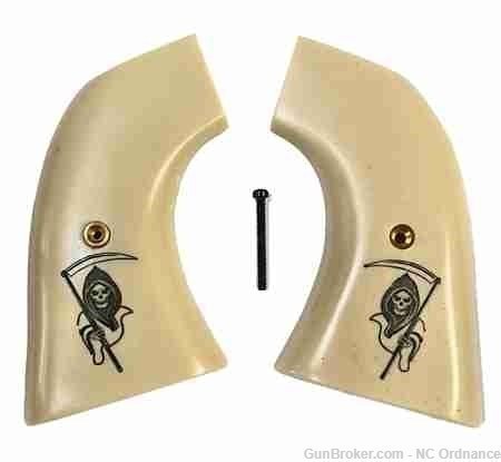 Virginian Dragoon Ivory-Like Grips With Grim Reaper-img-0