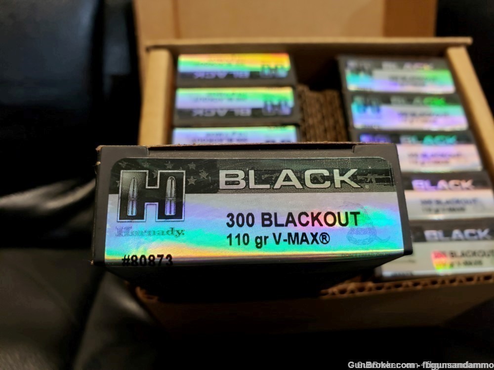 NEW 200 ROUNDS HORNADY .300 BLACKOUT 110 GRAIN V-MAX 300 BLK BLACK OUT VMAX-img-2