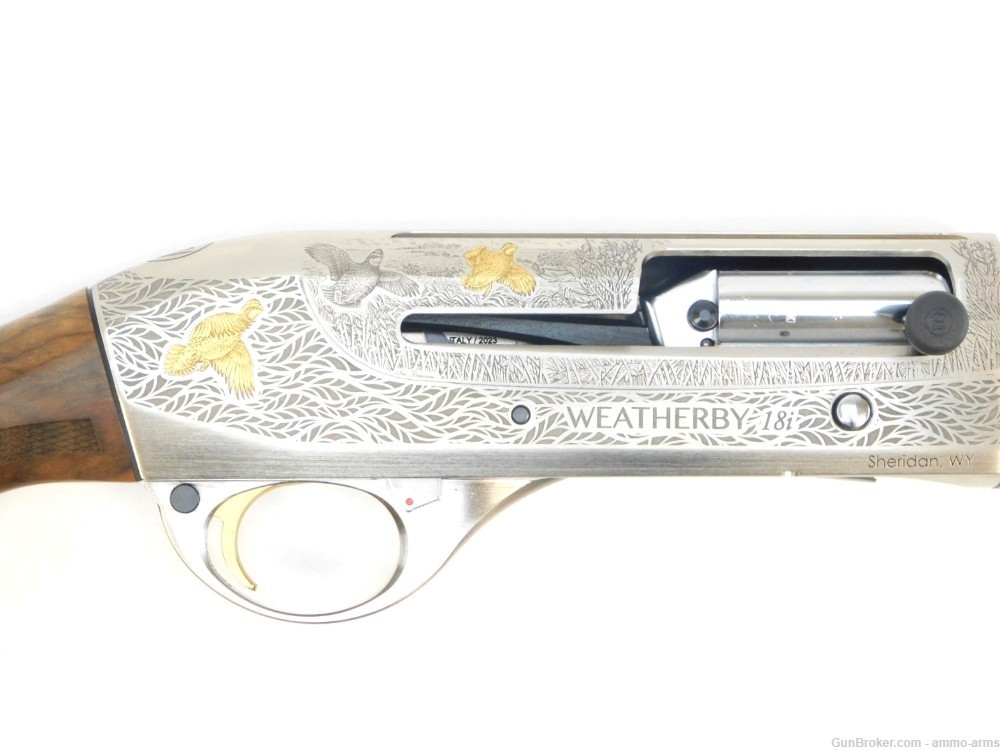 Weatherby 18i Deluxe Limited 20 GA Semi-Auto 28" Nickel Engraved IDL2028MAG-img-3