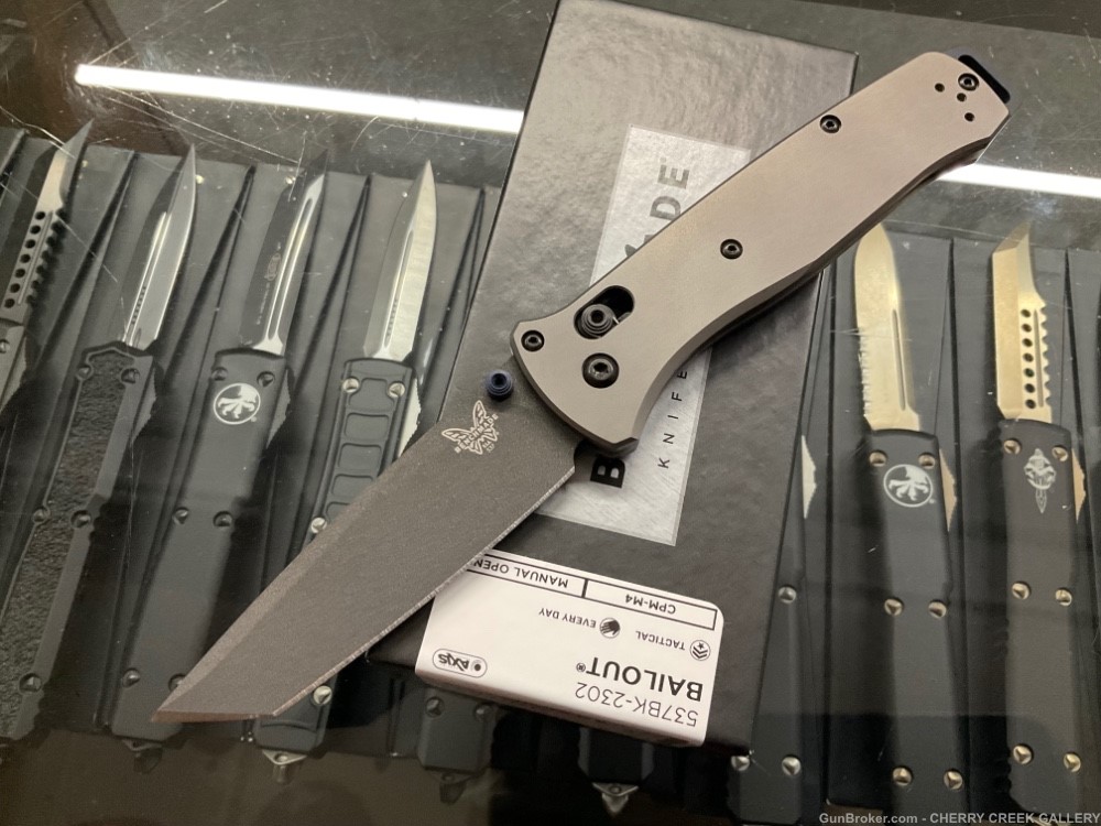 New limited edition BENCHMADE bailout titanium slab side scales 537bk-2302 -img-0