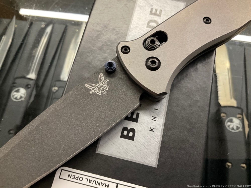 New limited edition BENCHMADE bailout titanium slab side scales 537bk-2302 -img-3