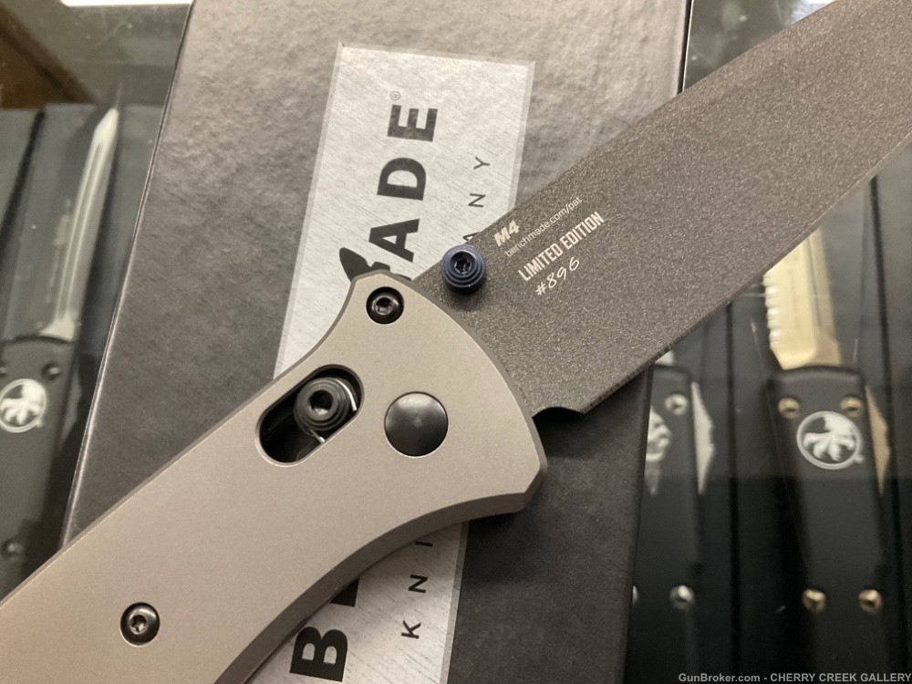 New limited edition BENCHMADE bailout titanium slab side scales 537bk-2302 -img-2
