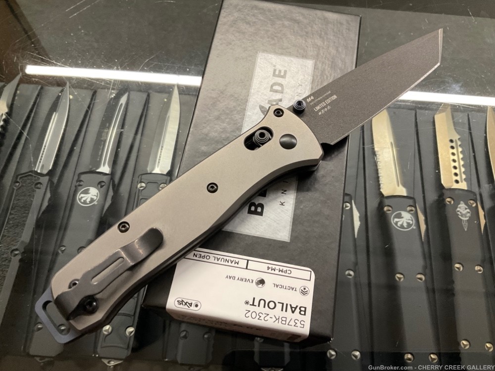 New limited edition BENCHMADE bailout titanium slab side scales 537bk-2302 -img-1