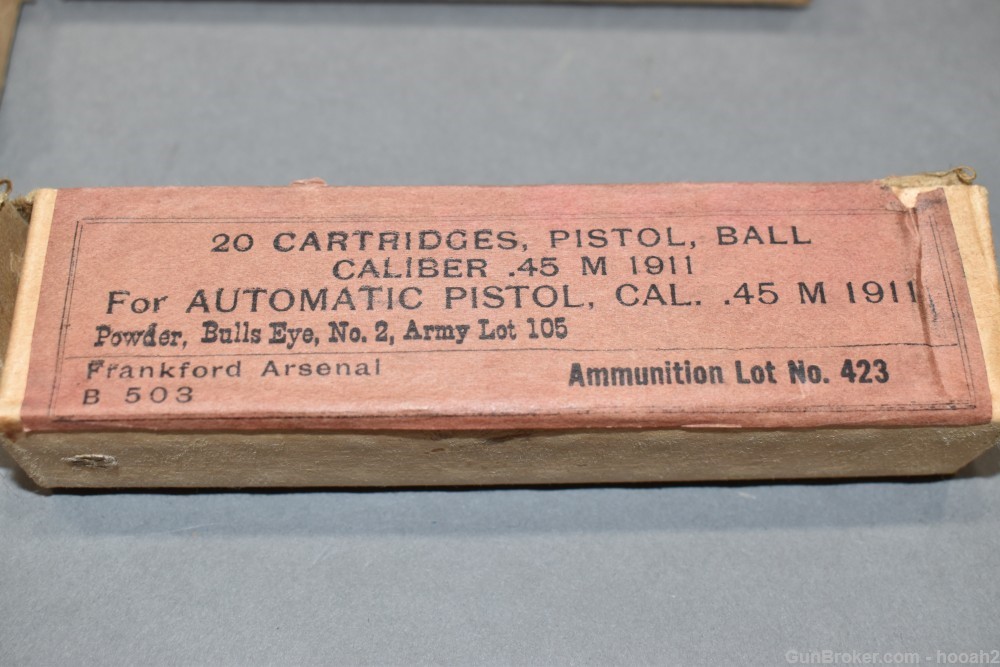 4 Boxes 80 Rds Frankford Arsenal 45 ACP Pistol Ball Circa 1930 ? READ-img-1