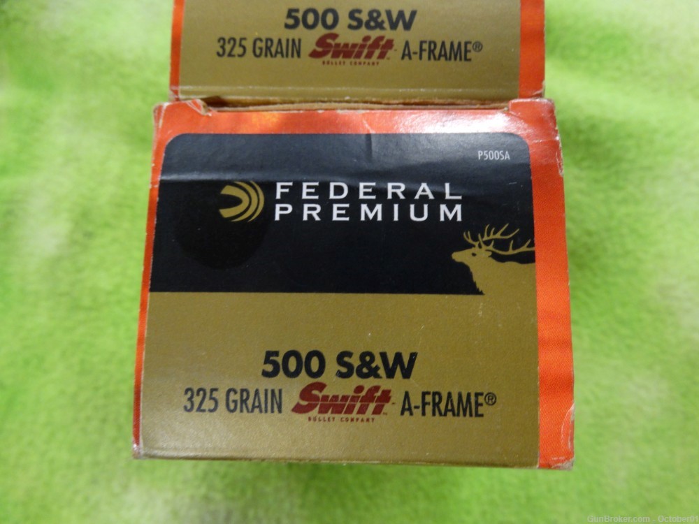 40 rounds Federal Premium P500SA 500 S&W Mag 325gr Swift A-Frame-img-1