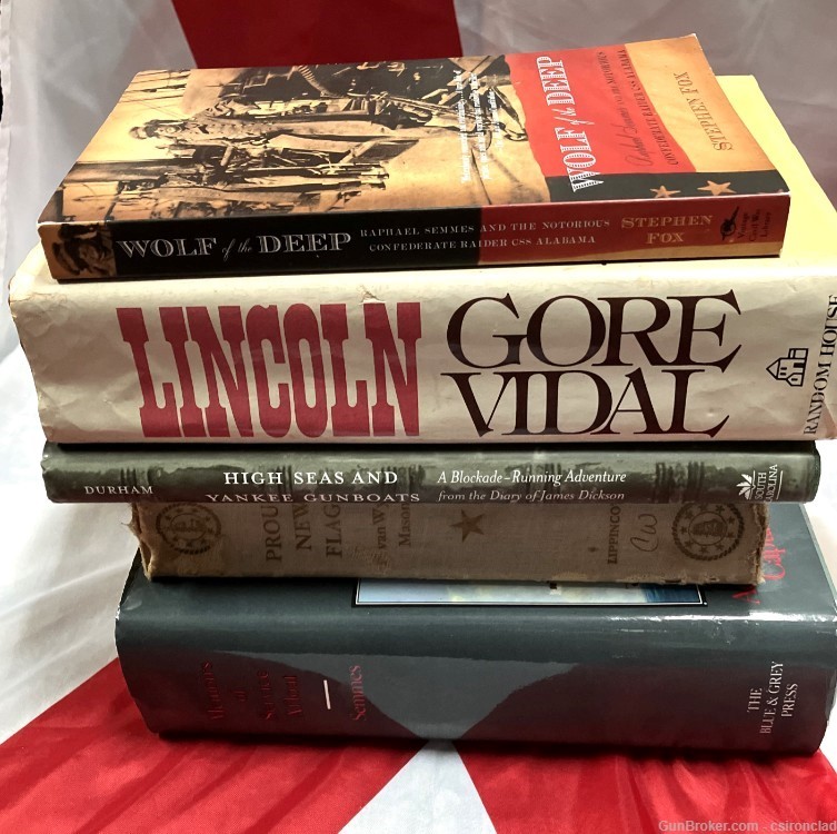 Civil War Books, a stack of books, five items.-img-5