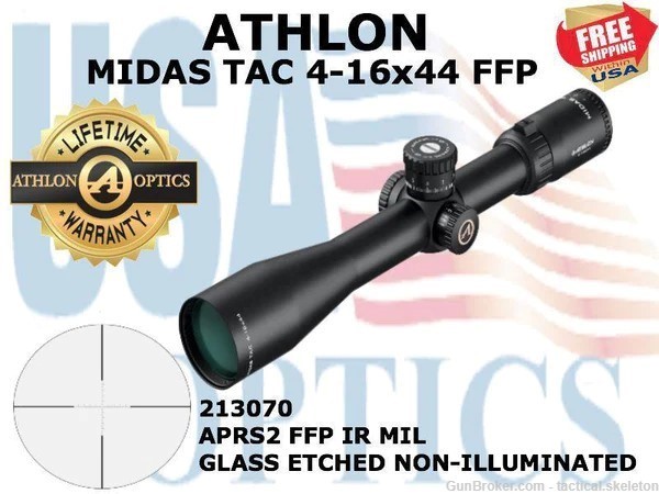 ATHLON, 213070, MIDAS TAC 4-16x44, 30mm, APRS2 FFP MIL Reticle-img-0