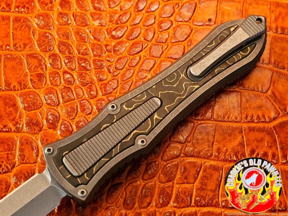 2024 G&G Hawk Knife Designs Deadlock Model "C" Gold Fat Carbon Inlay -img-5