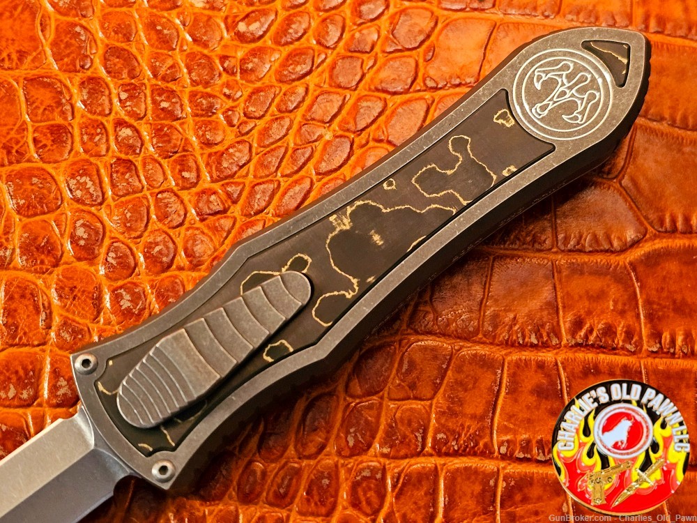 2024 G&G Hawk Knife Designs Deadlock Model "C" Gold Fat Carbon Inlay -img-2