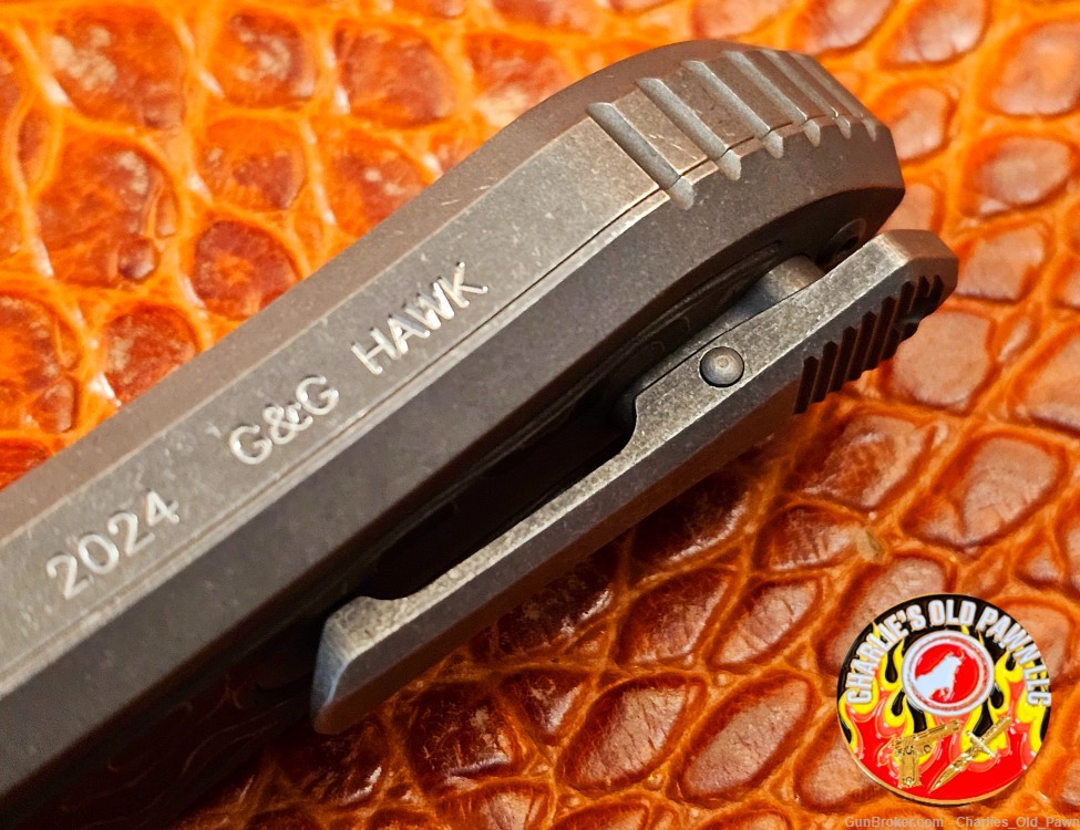 2024 G&G Hawk Knife Designs Deadlock Model "C" Gold Fat Carbon Inlay -img-7