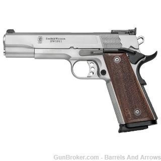 SMITH & WESSON PC 1911 9MM 5" SS AS PRO SERIES WOOD GRIP 10R-img-0