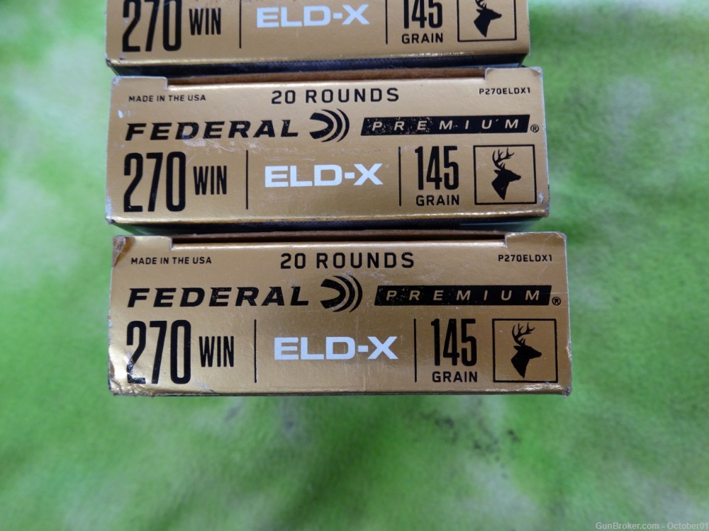 100RDS Federal P270ELDX1 Premium ELD-X 270 Win 145 gr Extremely Low Drag...-img-1