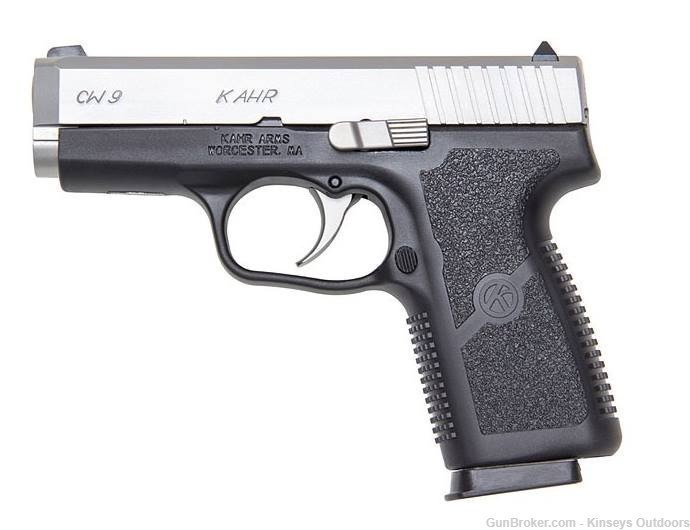 Kahr CW9 Pistol with Night Sights 9mm 3.6 in. Two Tone Black and Stainless -img-0