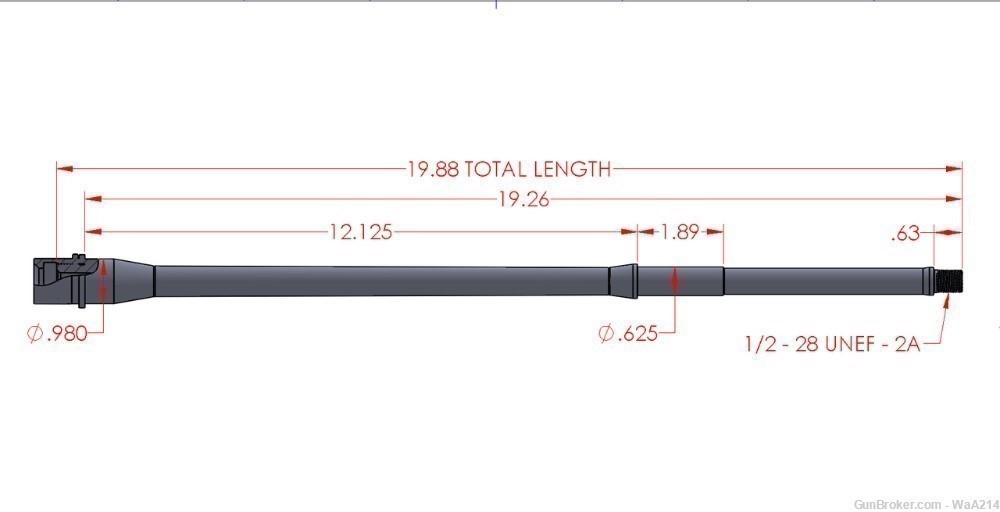  M16 Barrel 20" M16A1 5.56x45mm pencil profile chrome-lined-img-4