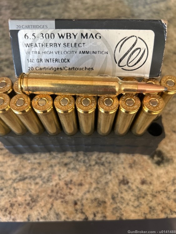 Weatherby Select 6.5-300 Wby 140 Grain Hornady InterLock - 20 Rounds-img-0