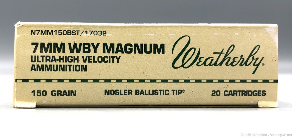 7mm Weatherby Magnum 150gr Nosler Ballistic Tip 20rd Box -img-2