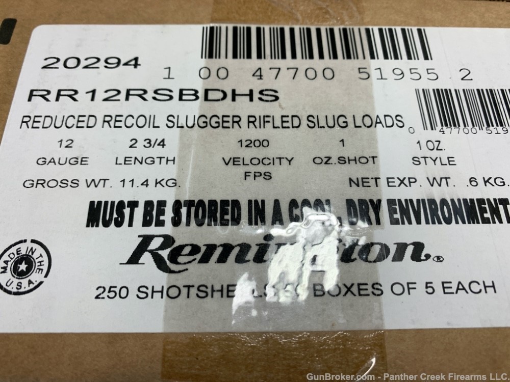 250 Remington Slugger Managed Recoil 12 Gaug 2 3/4" 1oz. Rifled Slugs RARE-img-3