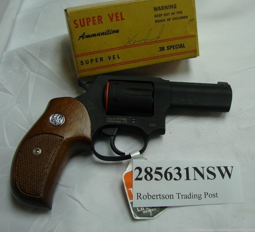 Taurus .38 model 856 Matte Blue 3” Walnut Grips Night Sight Revolver-img-12