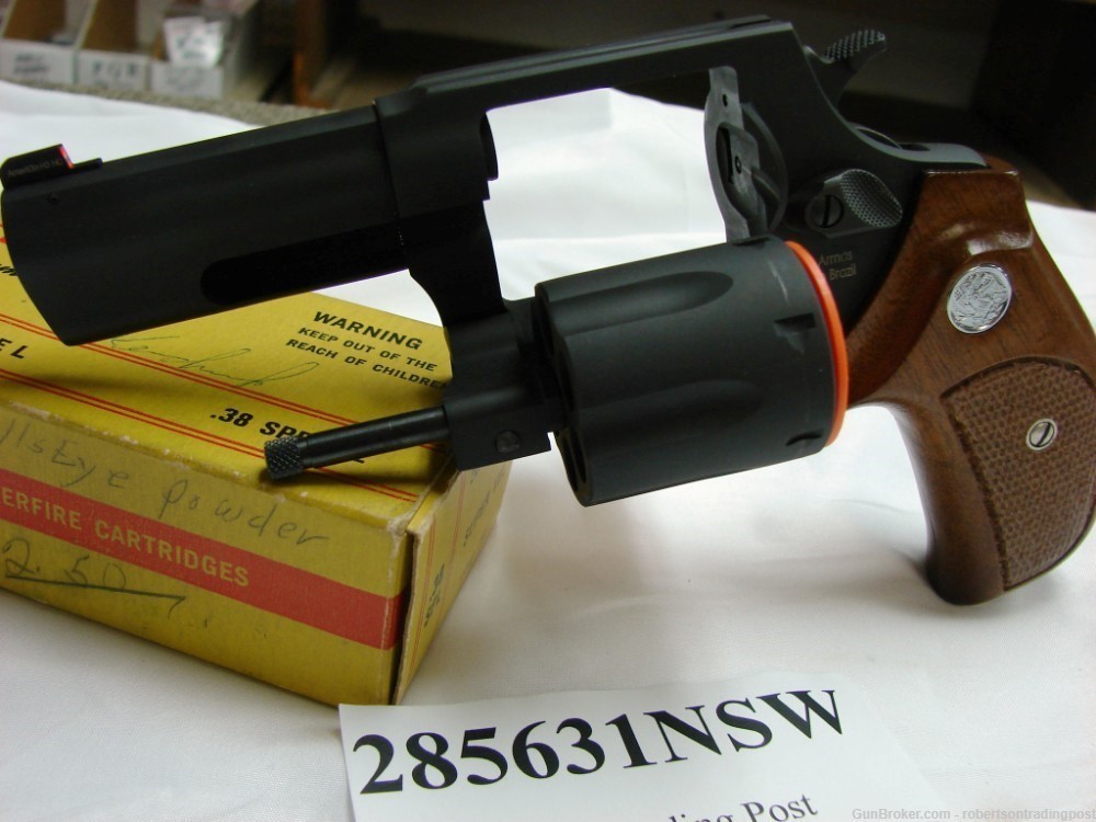 Taurus .38 model 856 Matte Blue 3” Walnut Grips Night Sight Revolver-img-4