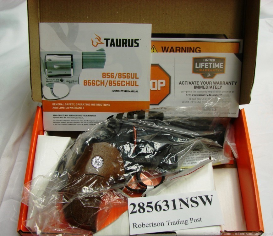 Taurus .38 model 856 Matte Blue 3” Walnut Grips Night Sight Revolver-img-13