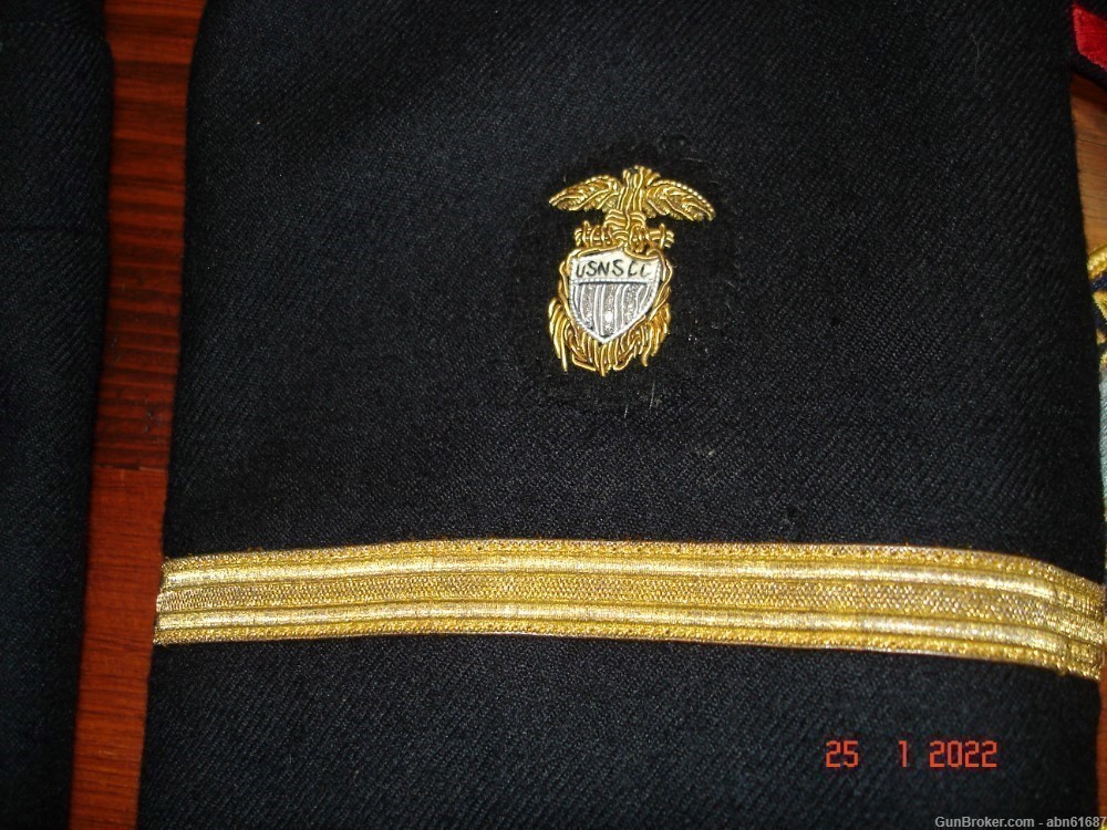 40's-50's Sea Cadet Instructor jacket pinback Submarine badge Sterling pins-img-4