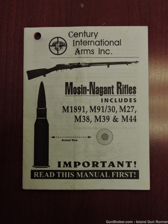 Mosin-Nagant Rifle Manual Century Arms M1891, M91/30, M27, M39 & M44-img-0