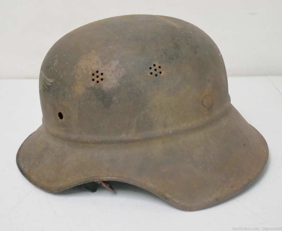 Vintage German M38 Luftschutz Gladiator Helmet Decal Intact-img-2