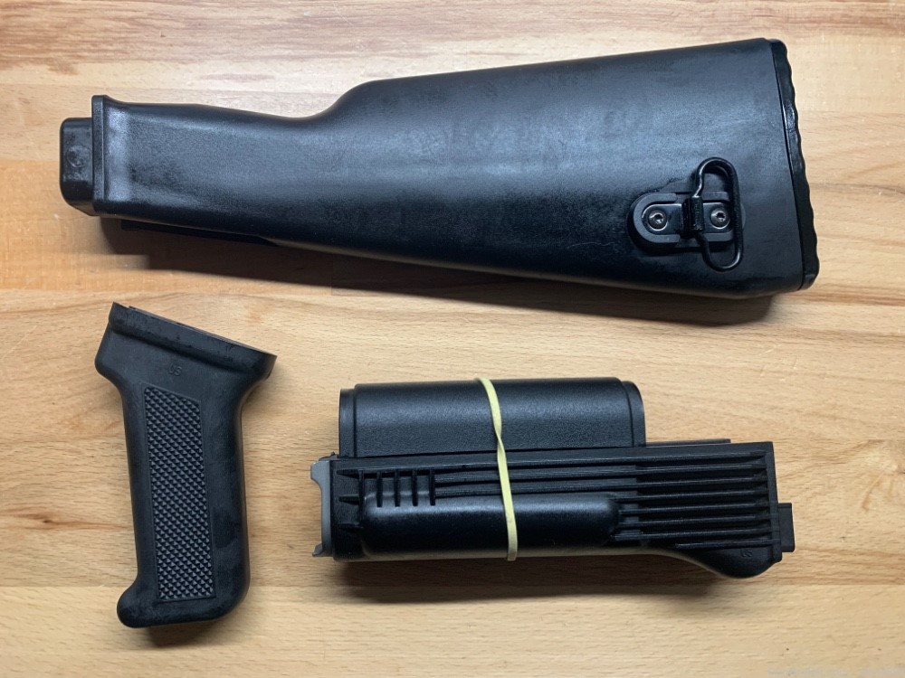 Arsenal Black AK-47 Milled Polymer Stock Set  Stainless Steel Heat Shield-img-1