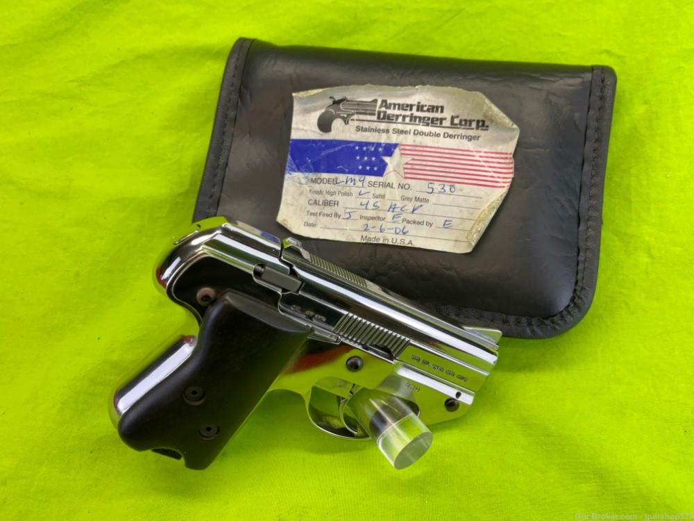 RARE American Derringer LM-4 Semmerling Polished Stainless SS LM4 45 ACP -img-1
