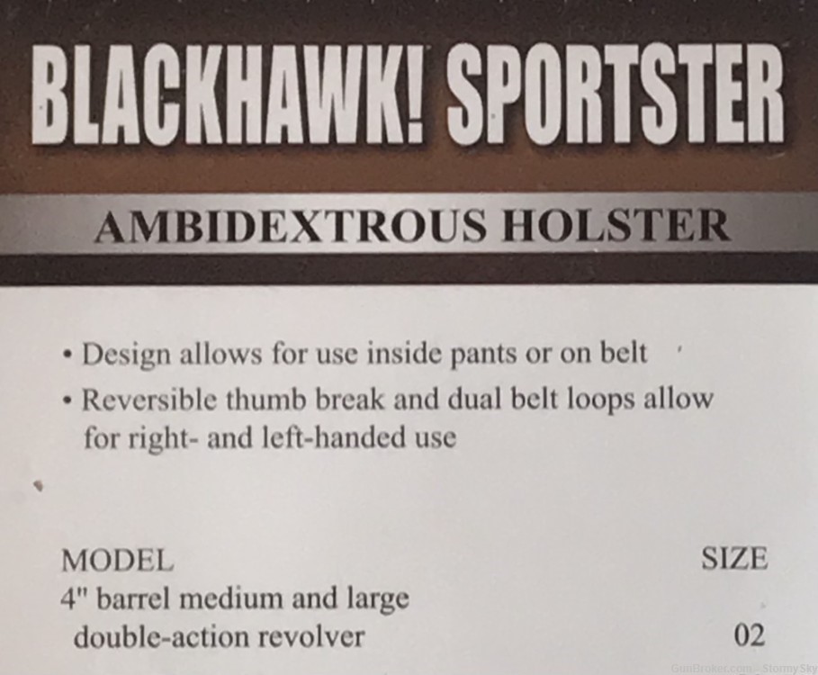 Blackhawk-Holster-In/Out Waistband-Sportster Ambidex - 4” Barrel Revolver-img-3