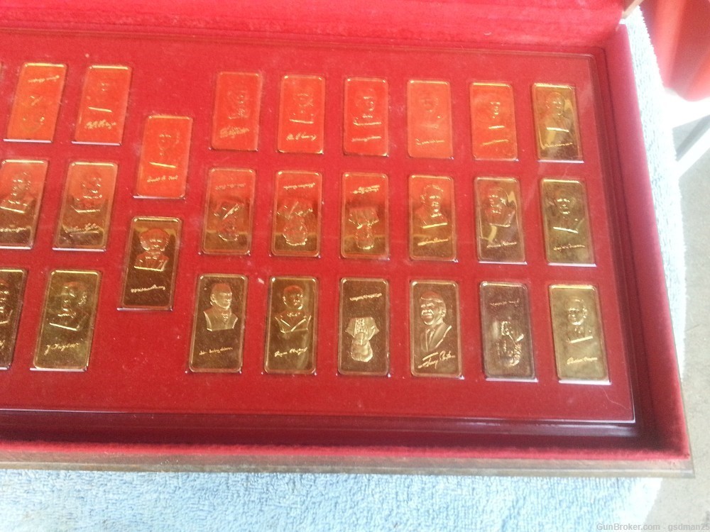 38 Presidential 1 oz Silver Gold Overlay Bars By The Hamilton Mint-img-2