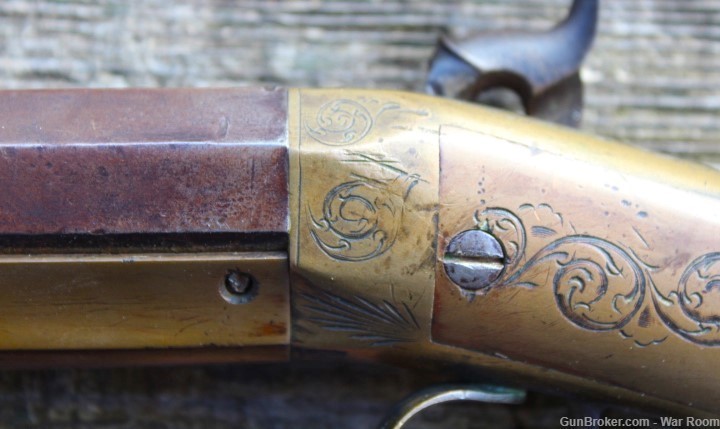Rare Allen & Wheelock Brass Frame Side Hammer .38 Caliber Rifle-img-24
