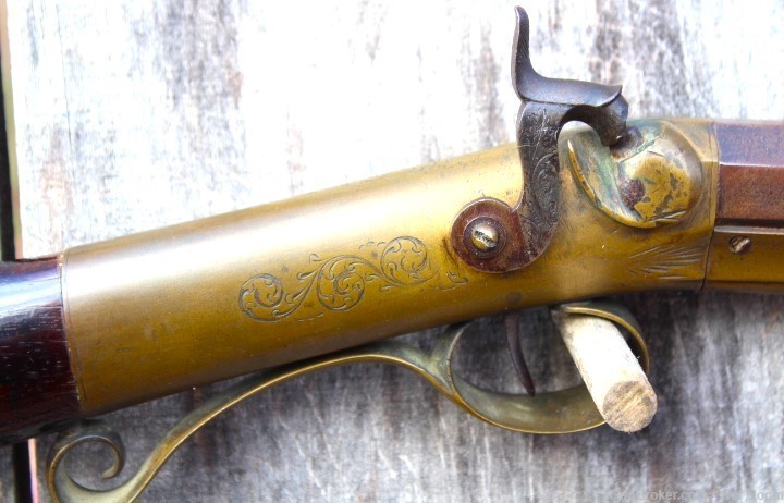 Rare Allen & Wheelock Brass Frame Side Hammer .38 Caliber Rifle-img-4