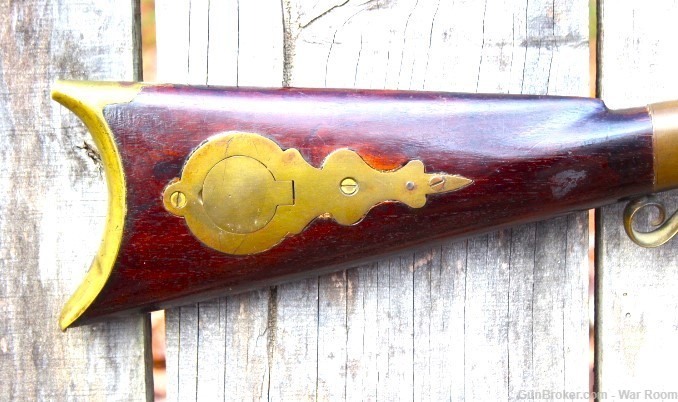 Rare Allen & Wheelock Brass Frame Side Hammer .38 Caliber Rifle-img-1