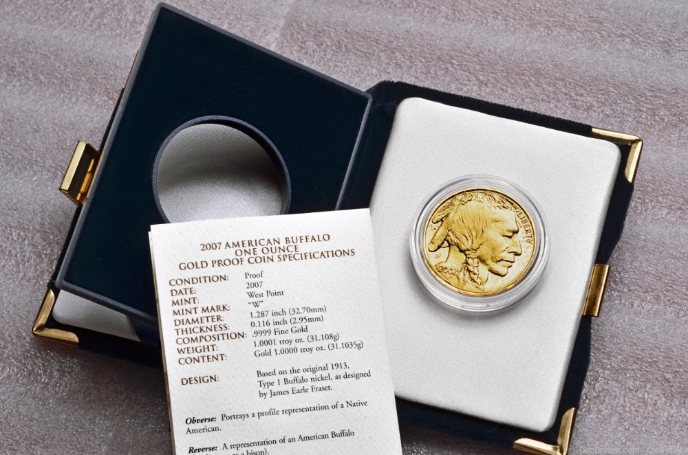 2007 - W $50 American Buffalo - 1oz .9999 pure gold-img-2