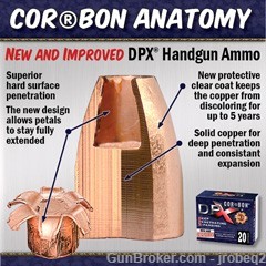 Cor-Bon DPX .380 ACP 80gr HP lead-free 20/rds per box-img-2