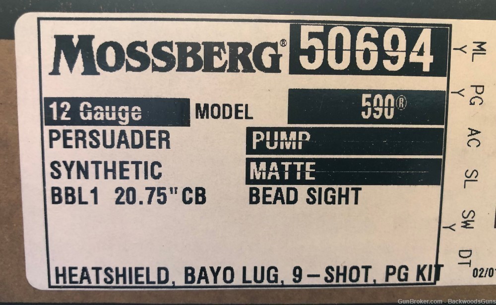 Mossberg 590SP 590 12 gauge PERSUADER 20" INCLUDES PISTOL GRIP-img-3