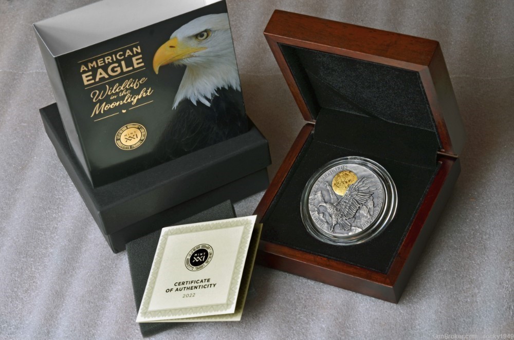 2022 - American Eagle-  Wildlife in the Moonlight - 2oz Silver Coin -img-4