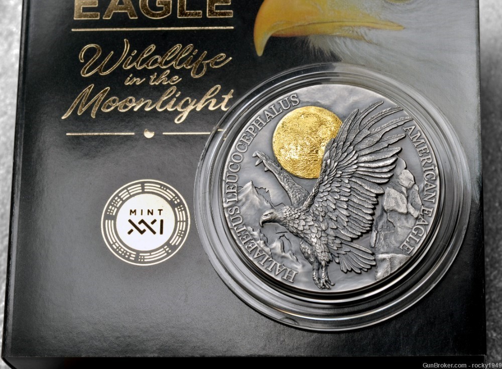 2022 - American Eagle-  Wildlife in the Moonlight - 2oz Silver Coin -img-2