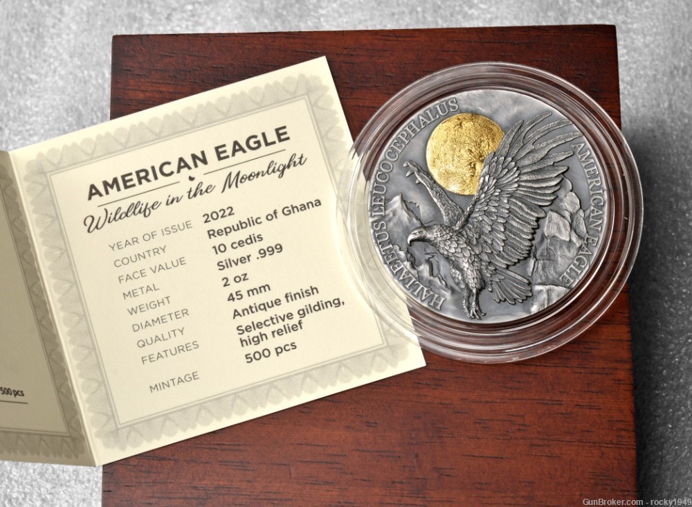 2022 - American Eagle-  Wildlife in the Moonlight - 2oz Silver Coin -img-1