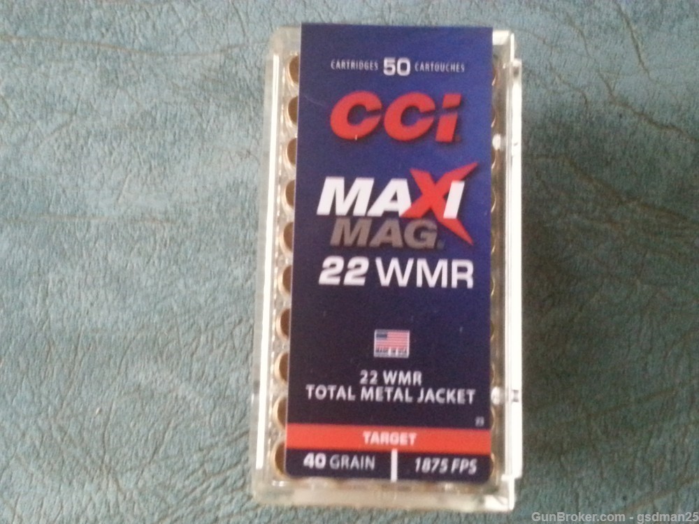 CCI 22 WMR  Maxi Mag Target 1875 FPS 40 Gr Total Metal Jacket-img-1