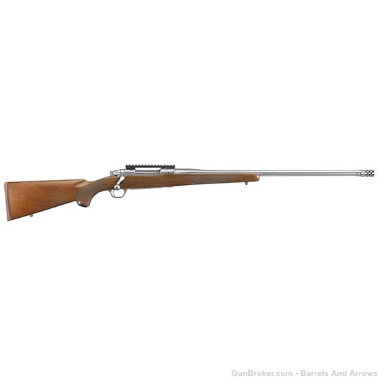 Ruger 57109 Hawkeye Hunter Bolt Rifle, 300 Win, 24" BBL, Walnut Stainless -img-0