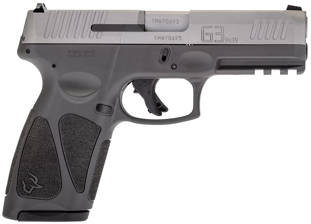 Taurus G3 9mm Luger Pistol, 4 Barrel 15+1 Gray Finish Picatinny Rail Frame,-img-0