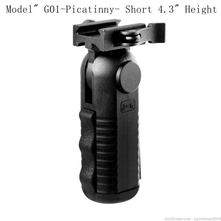 G01 Mlok Short Quick Release 5-Position Folding Foregrip with Rubber Grip-img-1