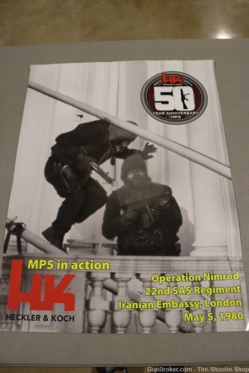 Heckler & Koch H&K 50th Anniversary Poster Operation Nimrod MP5 SAS SP5 HK -img-0