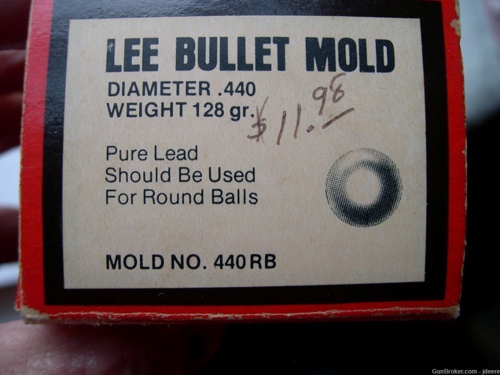 Bullet Mold-Lee Single Cavity .440 Round Ball w/Handles-img-3