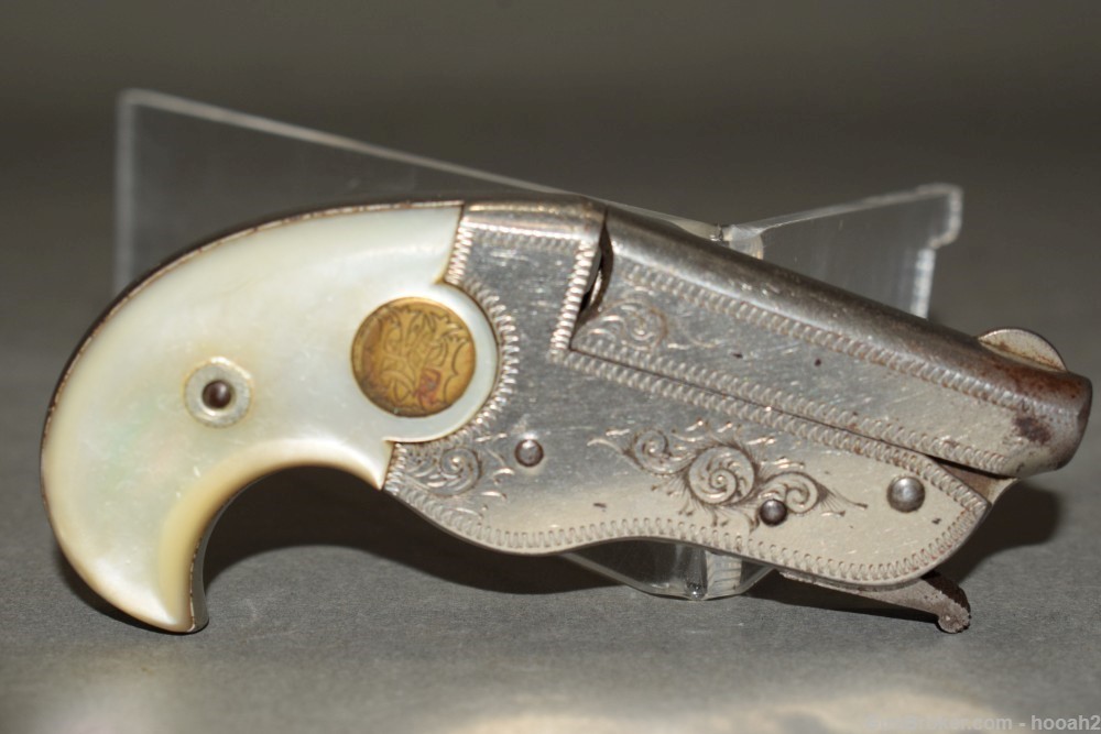 Scarce Fine Hopkins & Allen Vest Pocket Derringer Pistol 22 Short Rimfire-img-0