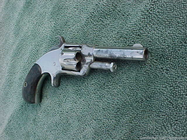 Antique " SMITH'S PATENT APRIL 15 1873 " Nickel 32 RF Pocket Pistol Revolve-img-8