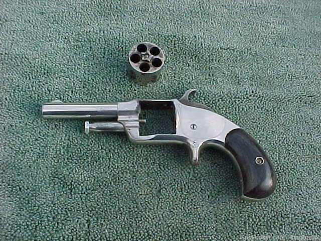 Antique " SMITH'S PATENT APRIL 15 1873 " Nickel 32 RF Pocket Pistol Revolve-img-4